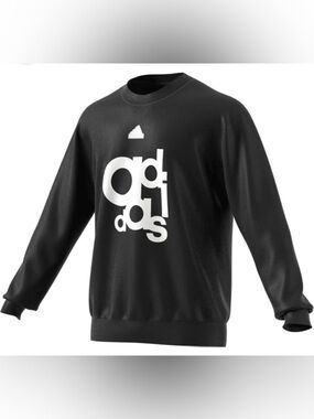 Adidas | Black Crewneck Sweatshirt with White Logo Size Medium